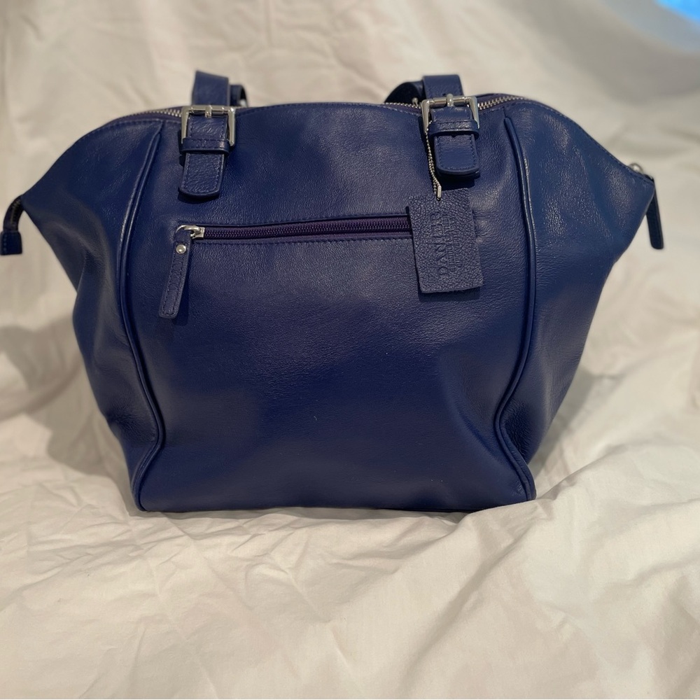 Elegant Blue Leather Handbag